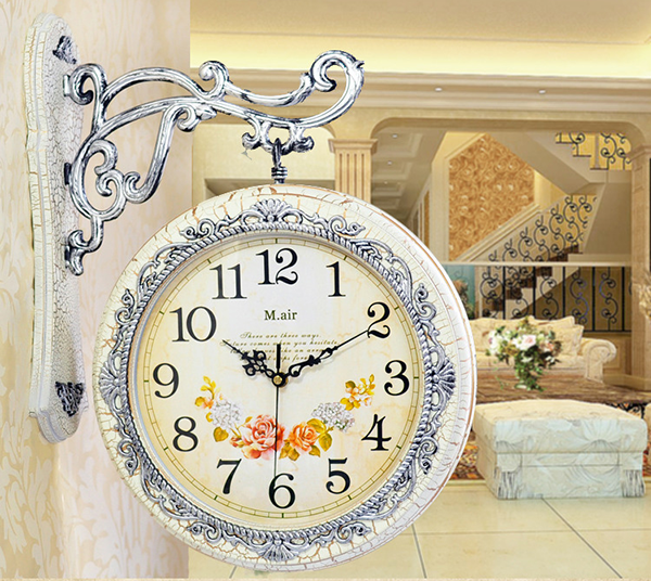 đồng hồ treo tường 2 mặt 03 phong cách cổ điển vintage